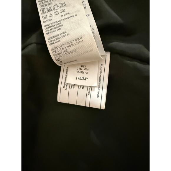 Hollister Women’s Down Puffer Jacket Small Green Faux Fur Hood Winter Coat - Picture 8 of 9